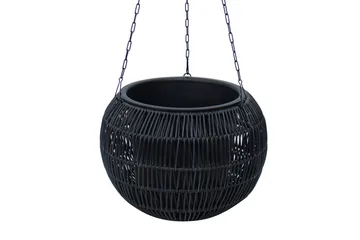 Wicker Hängande Kruka D32xH22 cm Svart - Inredning - Dekoration & inredningsdetaljer - Krukor & ytterkrukor - Utomhuskruka