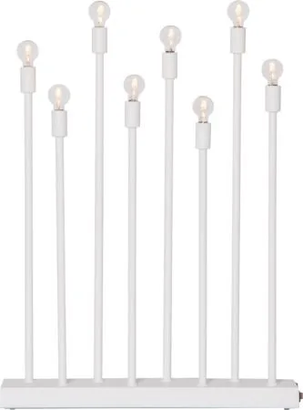 Ladda Adventsljusstake 29 cm - Elljusstake i Metall för Fönster, Vit
