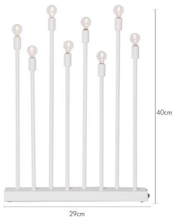 Ladda Adventsljusstake 29 cm - Elljusstake i Metall för Fönster - Vit - Inredning - Dekoration & inredningsdetaljer - Julpynt & juldekoration