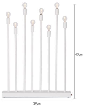 Ladda Adventsljusstake 29 cm - Elljusstake i Metall för Fönster - Vit - Inredning - Dekoration & inredningsdetaljer - Julpynt & juldekoration