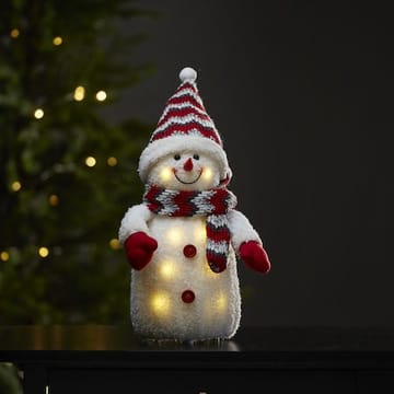 LED-Dekorationsfigur Jul Joylight Snögubbe 20x38 cm Batteridriven - Vit / Röd / Grå - Inredning - Dekoration & inredningsdetaljer - Julpynt & juldekoration