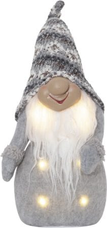 LED-Dekorationsfigur Jul Joylight Tomte 12x40 cm Batteridriven - Grå / Vit / Beige - Inredning - Dekoration & inredningsdetaljer - Julpynt & juldekoration