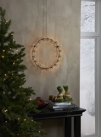 LED-krans Jul Dew Drop Flower 35 cm 270 ljus - Svart - Inredning - Dekoration & inredningsdetaljer - Julpynt & juldekoration