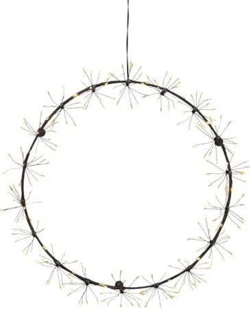 LED-krans Jul Dew Drop Flower 35 cm 270 ljus, Svart