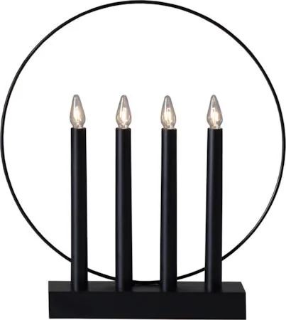 Ljusstake Glossy 32x35 cm 4 ljus E10, Svart