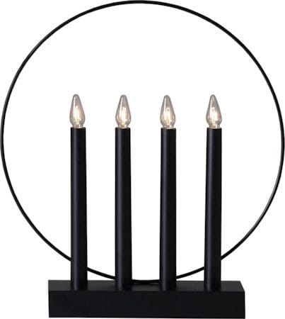 Ljusstake Glossy 32x35 cm 4 ljus E10 - Svart - Inredning - Dekoration & inredningsdetaljer - Julpynt & juldekoration
