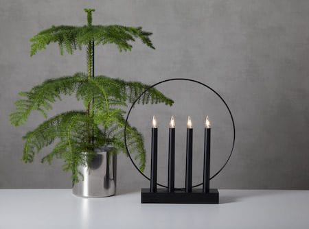 Ljusstake Glossy 32x35 cm 4 ljus E10 - Svart - Inredning - Dekoration & inredningsdetaljer - Julpynt & juldekoration