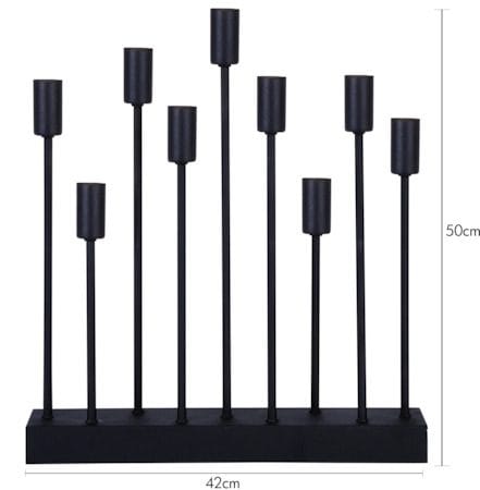 Ljusstake Pix 42x50 cm Metall 9 ljus E14 - Svart - Inredning - Dekoration & inredningsdetaljer - Julpynt & juldekoration
