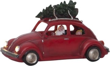 Merryville Juldekoration Tomte med Bil 25,5x14,5 cm LED - Röd|Grön - Inredning - Dekoration & inredningsdetaljer - Julpynt & juldekoration