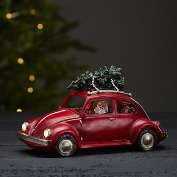 Merryville Juldekoration Tomte med Bil 25,5x14,5 cm LED - Röd|Grön - Inredning - Dekoration & inredningsdetaljer - Julpynt & juldekoration