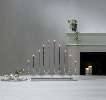 Novum Stor Adventsljusstake 46 cm - Elljusstake i Metall för Fönster - Kromsilver - Inredning - Dekoration & inredningsdetaljer - Julpynt & juldekoration