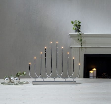 Novum Stor Adventsljusstake 46 cm - Elljusstake i Metall för Fönster - Kromsilver - Inredning - Dekoration & inredningsdetaljer - Julpynt & juldekoration
