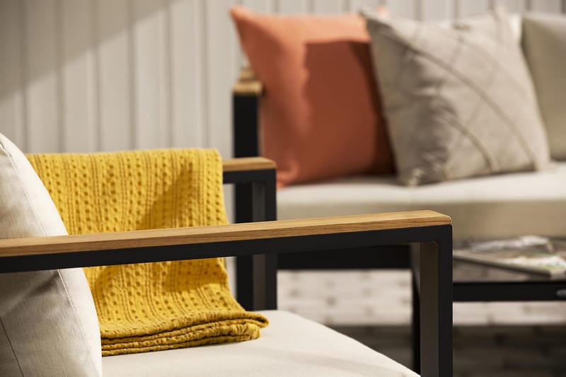 Aspvik Loungegrupp - Svart / Beiga dynor - Utemöbler & utemiljö - Loungemöbler - Loungeset & loungegrupp