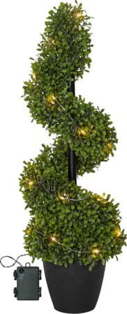 Dekorationsträd Jul Buxbom 65 cm 20 ljus Varmvit - Grön / Svart - Inredning - Dekoration & inredningsdetaljer - Prydnadssaker - Blomsterdekoration
