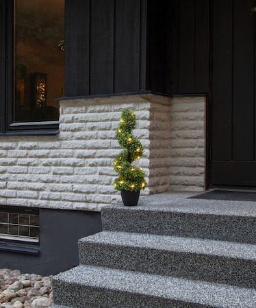 Dekorationsträd Jul Buxbom 65 cm 20 ljus Varmvit - Grön / Svart - Inredning - Dekoration & inredningsdetaljer - Prydnadssaker - Blomsterdekoration