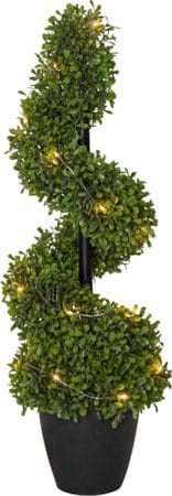 Dekorationsträd Jul Buxbom 65 cm 20 ljus Varmvit - Grön / Svart - Inredning - Dekoration & inredningsdetaljer - Prydnadssaker - Blomsterdekoration
