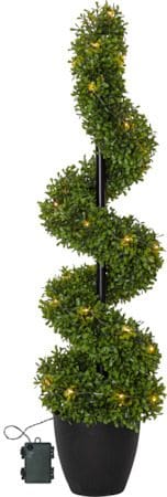 Dekorationsträd Jul Buxbom 90 cm 30 ljus Varmvit - Grön / Svart - Inredning - Dekoration & inredningsdetaljer - Prydnadssaker - Blomsterdekoration