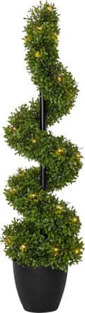 Dekorationsträd Jul Buxbom 90 cm 30 ljus Varmvit - Grön / Svart - Inredning - Dekoration & inredningsdetaljer - Prydnadssaker - Blomsterdekoration