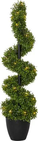 Dekorationsträd Jul Buxbom 90 cm 30 ljus Varmvit - Grön / Svart - Inredning - Dekoration & inredningsdetaljer - Prydnadssaker - Blomsterdekoration