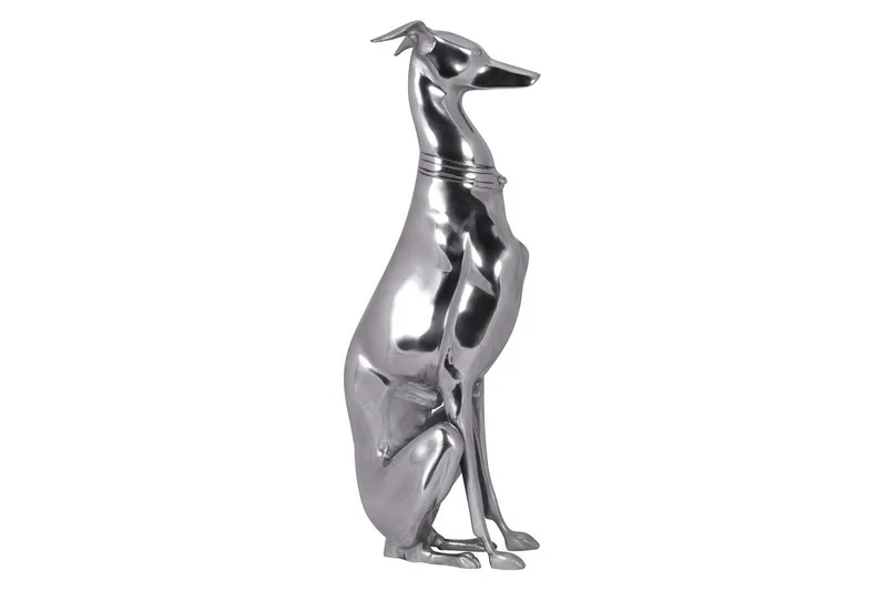 Dekorativ figur Wohnling Aluminiumhund Silver Modern - Inredning - Dekoration & inredningsdetaljer - Prydnadssaker - Skulptur