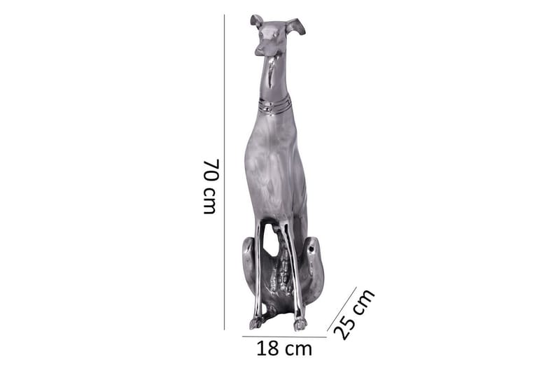 Dekorativ figur Wohnling Aluminiumhund Silver Modern - Inredning - Dekoration & inredningsdetaljer - Prydnadssaker - Skulptur