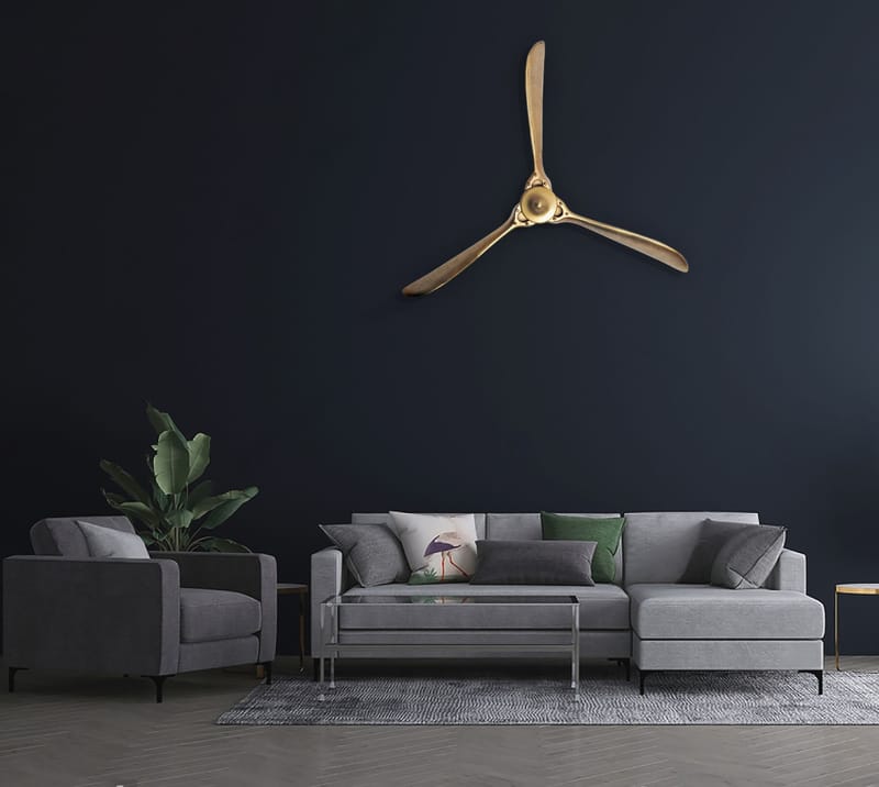 Ilvik Väggdekoration Propeller 85x85 cm i metall - guld - Inredning - Dekoration & inredningsdetaljer - Prydnadssaker - Skulptur