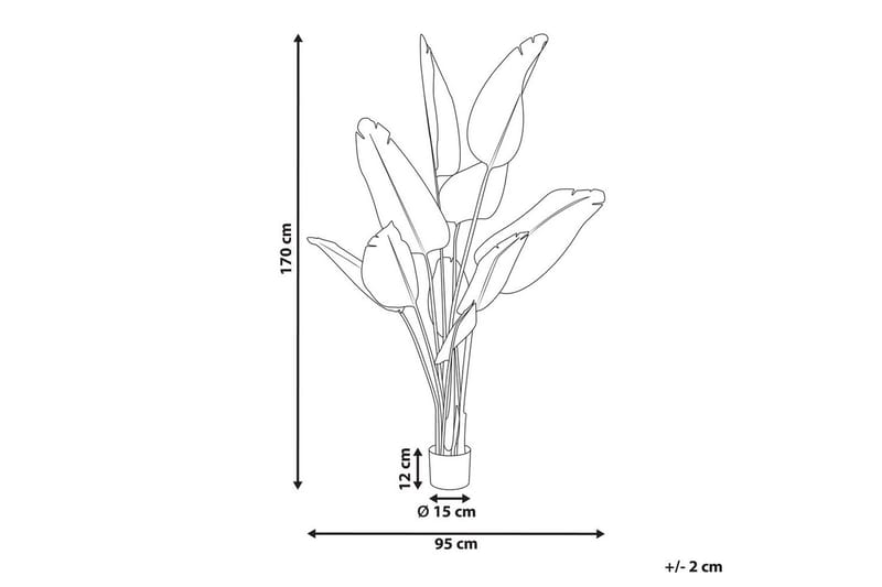 Konstgjord växt Banana Tree Grön/svart/röd, 95x95x170 cm - Grön/svart/röd, 95x95x170 cm - Inredning - Dekoration & inredningsdetaljer - Prydnadssaker - Blomsterdekoration