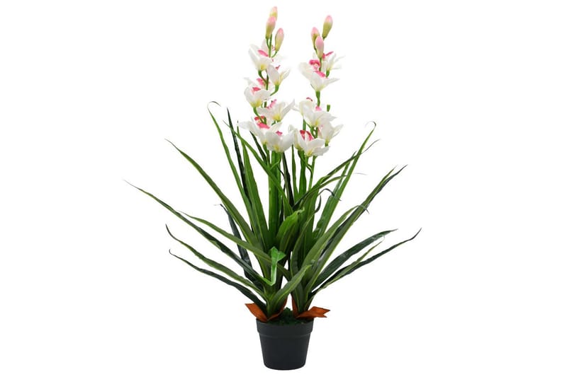 Konstväxt Orkidé med kruka 100 cm grön - Grön - Konstväxt & plastblommor - Blomsterdekoration