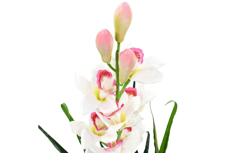 Konstväxt Orkidé med kruka 100 cm grön - Grön - Konstväxt & plastblommor - Blomsterdekoration
