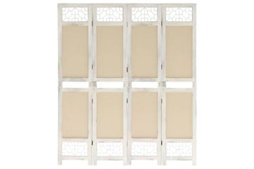 4-Panel Room Divider Cream 140x165 cm Fabric