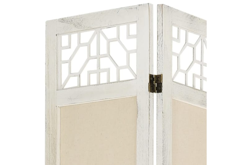 4-Panel Room Divider Cream 140x165 cm Fabric - Kräm - Rumsavdelare - Vikvägg