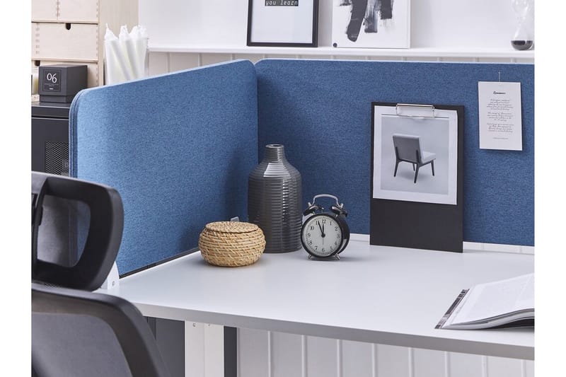 Avskärmning för skrivbord 160 x 40 cm blå WALLY - Blå - Inredning - Dekoration & inredningsdetaljer - Rumsavdelare - Avskärmning skrivbord