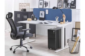 Avskärmning för skrivbord 160 x 40 cm blå WALLY - Blå - Inredning - Dekoration & inredningsdetaljer - Rumsavdelare - Avskärmning skrivbord