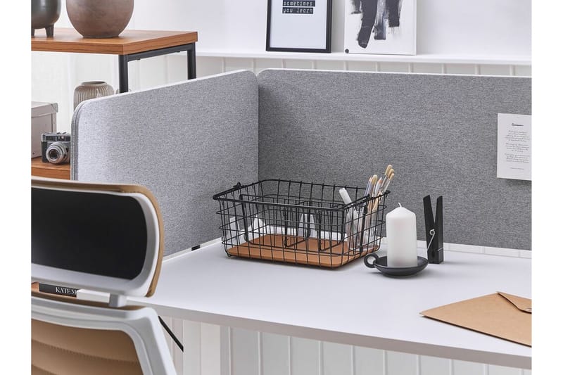Avskärmning för skrivbord 160x40 cm grå WALLY - Grå - Avskärmning skrivbord