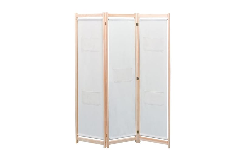Rumsavdelare 3 paneler gräddvit 120x170x4 cm tyg - Skärmvägg - Rumsavdelare