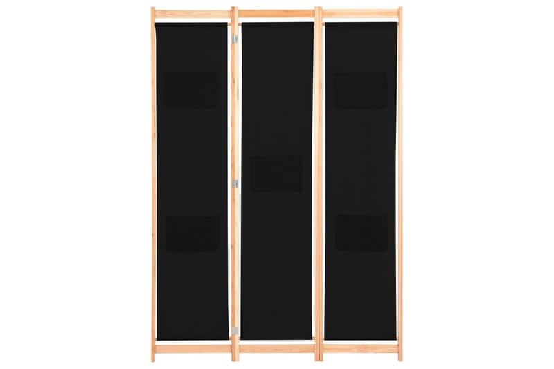 Rumsavdelare 3 paneler 120x170x4 cm svart tyg - Svart - Rumsavdelare - Skärmvägg