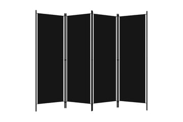 Rumsavdelare 4 paneler svart 200x180 cm