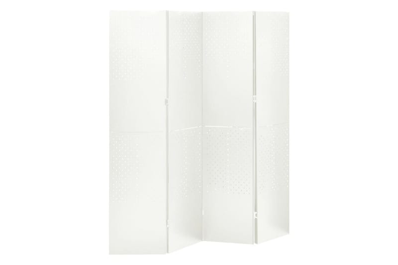 Rumsavdelare 4 paneler 2 st vit 160x180 cm stål - Vit - Vikvägg - Rumsavdelare