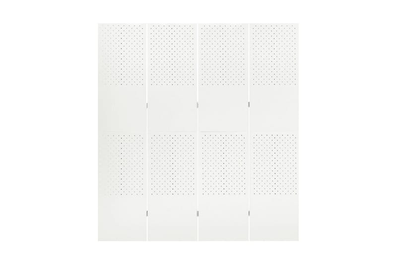 Rumsavdelare 4 paneler vit 160x180 cm stål - Vit - Vikvägg - Rumsavdelare