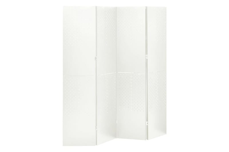 Rumsavdelare 4 paneler vit 160x180 cm stål - Vit - Rumsavdelare - Vikvägg