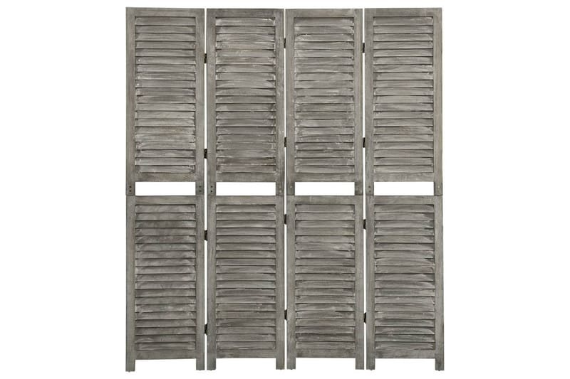 Rumsavdelare 4 paneler grå 143x166 cm massivt trä - Grå - Skärmvägg - Rumsavdelare
