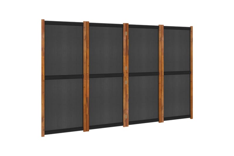 Rumsavdelare 4 paneler svart 280x180 cm - Svart - Skärmvägg - Rumsavdelare