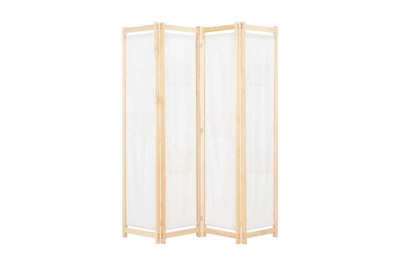 Rumsavdelare 4 paneler 160x170x4 cm gräddvit tyg - Skärmvägg - Rumsavdelare