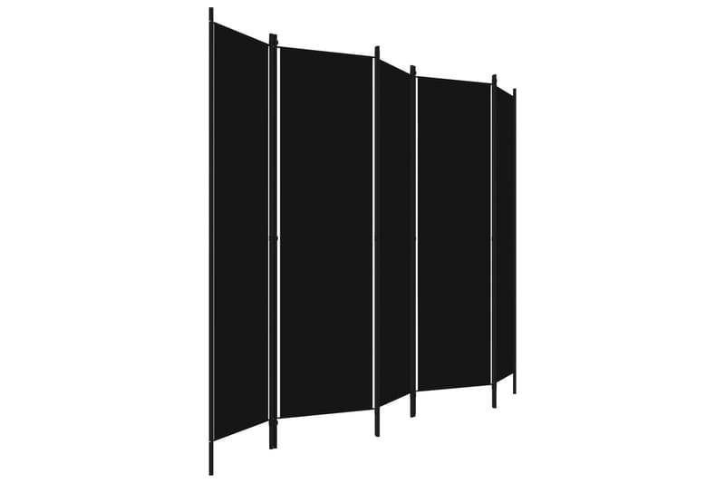 Rumsavdelare 5 paneler svart 250x180 cm - Svart - Rumsavdelare - Skärmvägg