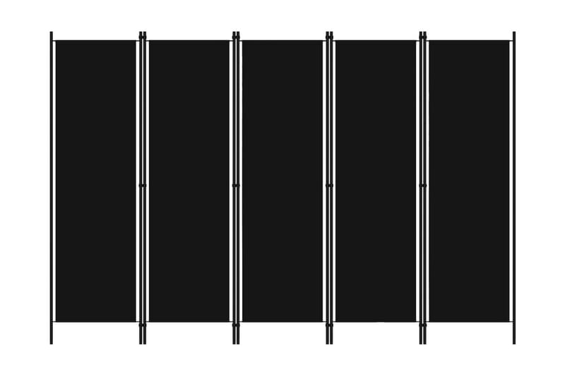 Rumsavdelare 5 paneler svart 250x180 cm - Svart - Rumsavdelare - Skärmvägg