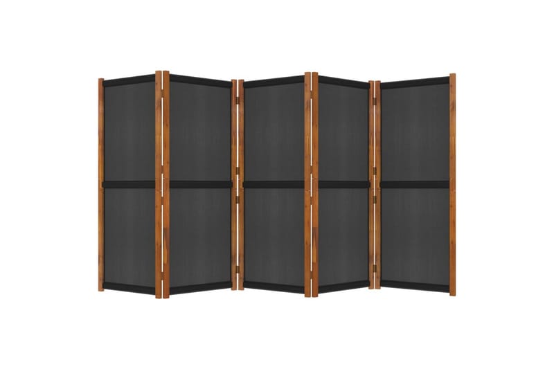 Rumsavdelare 5 paneler svart 350x180 cm - Svart - Skärmvägg - Rumsavdelare