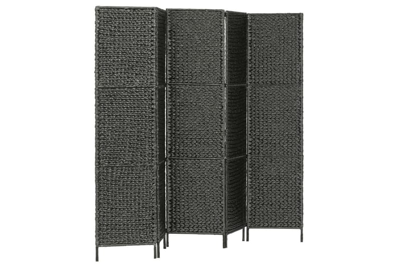 Rumsavdelare 5 paneler vattenhyacint 193x160 cm svart - Svart - Rumsavdelare - Skärmvägg