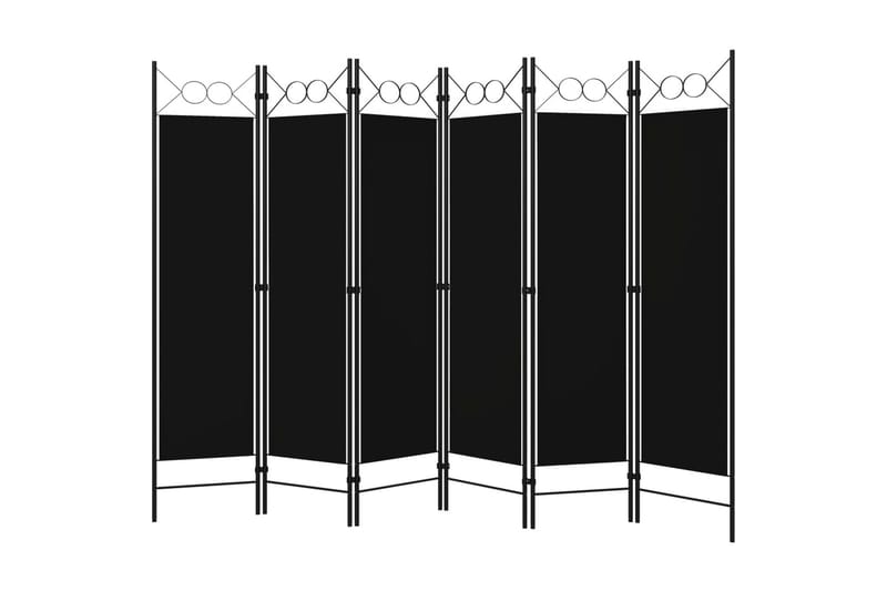 Rumsavdelare 6 paneler svart 240x180 cm - Svart - Rumsavdelare - Skärmvägg