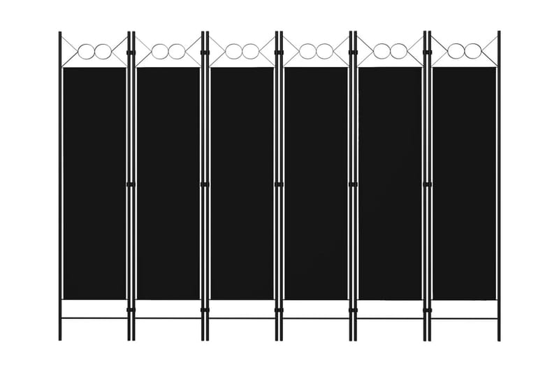 Rumsavdelare 6 paneler svart 240x180 cm - Svart - Rumsavdelare - Skärmvägg