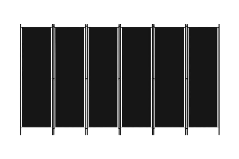 Rumsavdelare 6 paneler svart 300x180 cm - Svart - Rumsavdelare - Vikvägg